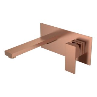 Встраиваемый смеситель для раковины Boheme Qubic 475-CB брашированная медь